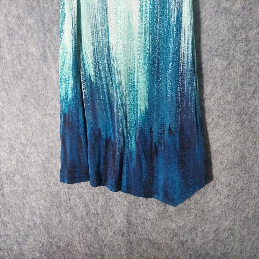 Soma Live Lounge Wear Sleep Dress XS Sleeveless Comfy‎ Asymmetric Hem Ombre Blue